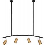 Lampa sufitowa Ango Shape IV | Czarno-złota, 4 reflektory