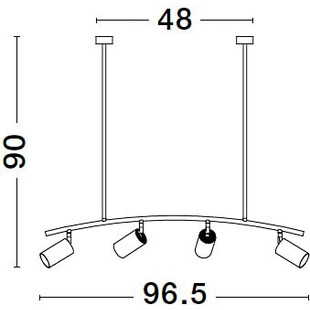 Lampa sufitowa Ango Shape IV | Czarno-złota, 4 reflektory