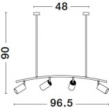 Lampa sufitowa Ango Shape IV | Czarno-złota, 4 reflektory