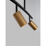 Lampa sufitowa Ango Shape IV | Czarno-złota, 4 reflektory