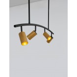 Lampa sufitowa Ango Shape IV | Czarno-złota, 4 reflektory