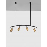 Lampa sufitowa Ango Shape IV | Czarno-złota, 4 reflektory