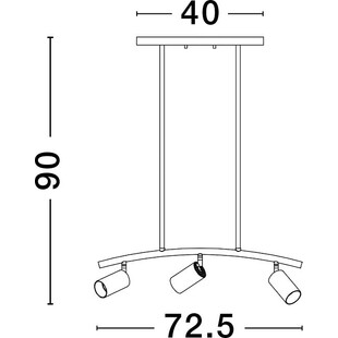 Lampa sufitowa Ango Shape III | Czarno-złota, 3 reflektory