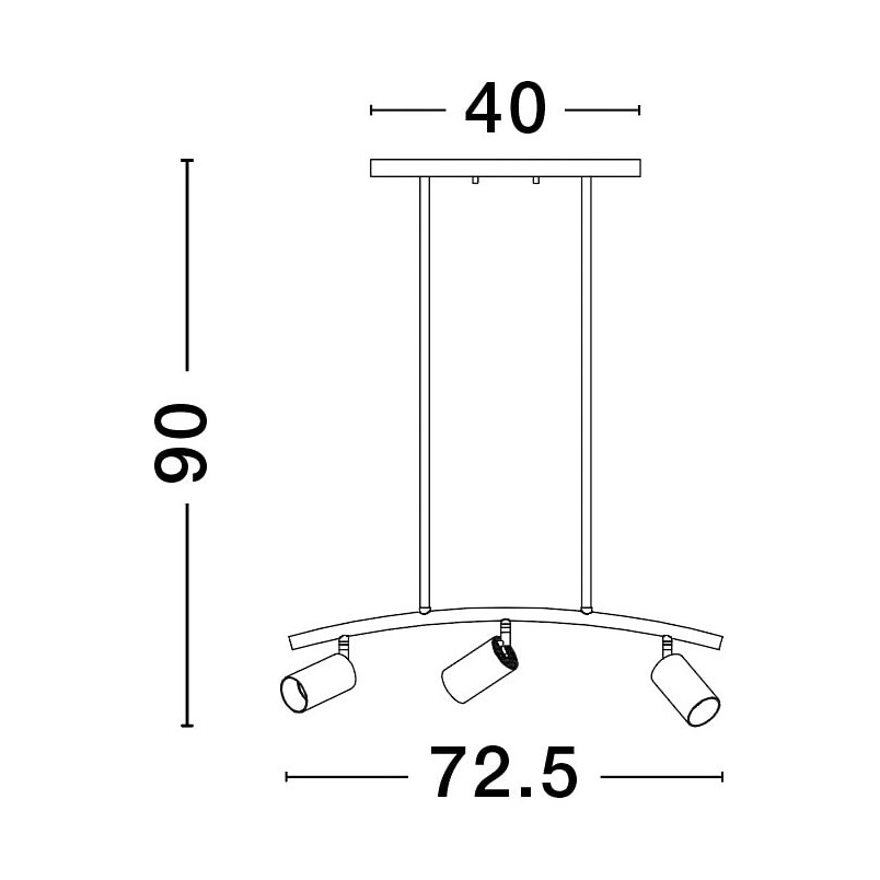 Lampa sufitowa Ango Shape III | Czarno-złota, 3 reflektory