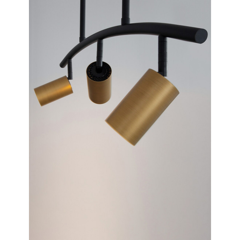 Lampa sufitowa Ango Shape III | Czarno-złota, 3 reflektory
