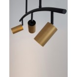 Lampa sufitowa Ango Shape III | Czarno-złota, 3 reflektory