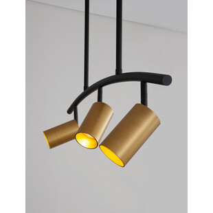 Lampa sufitowa Ango Shape III | Czarno-złota, 3 reflektory