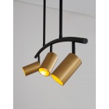 Lampa sufitowa Ango Shape III | Czarno-złota, 3 reflektory