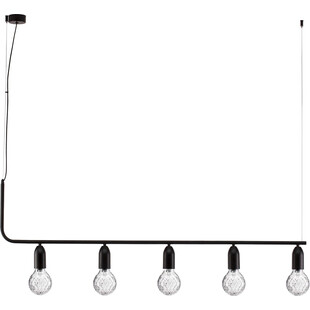 Lampa wiszące "żarówki" na kablu Denno V 128cm czarna