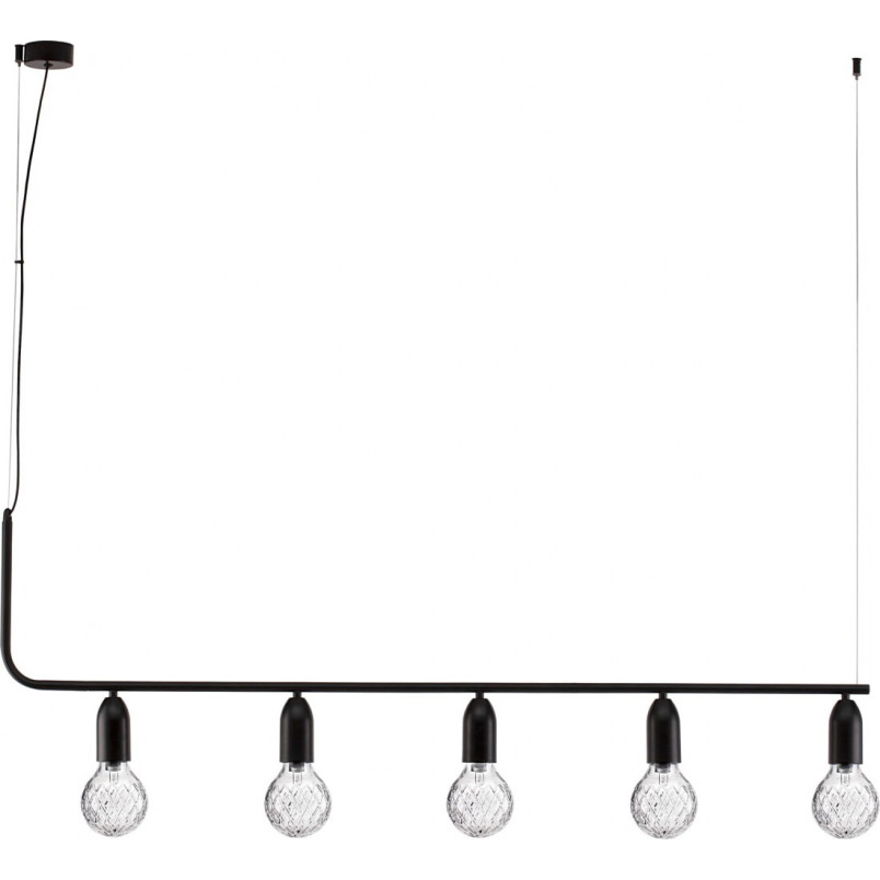 Lampa wisząca "żarówki" czarna Denno V - Decolab24