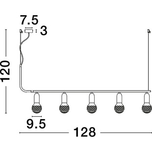 Lampa wisząca "żarówki" czarna Denno V - Decolab24