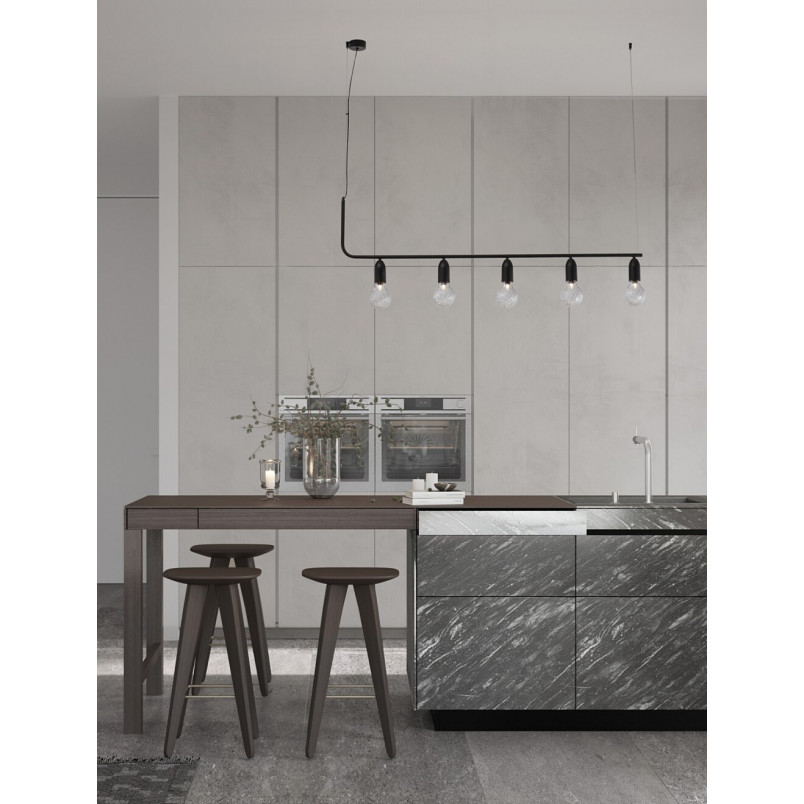 Lampa wisząca "żarówki" czarna Denno V - Decolab24