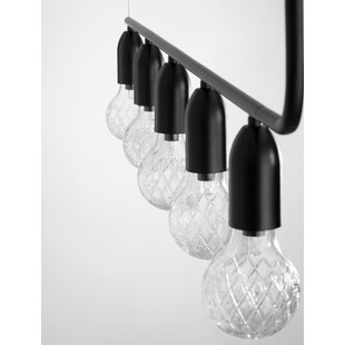 Lampa wisząca "żarówki" czarna Denno V - Decolab24