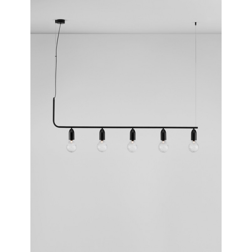 Lampa wisząca "żarówki" czarna Denno V - Decolab24