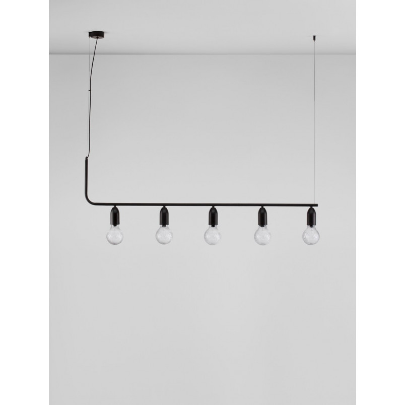 Lampa wisząca "żarówki" czarna Denno V - Decolab24