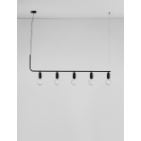 Lampa wisząca "żarówki" czarna Denno V - Decolab24