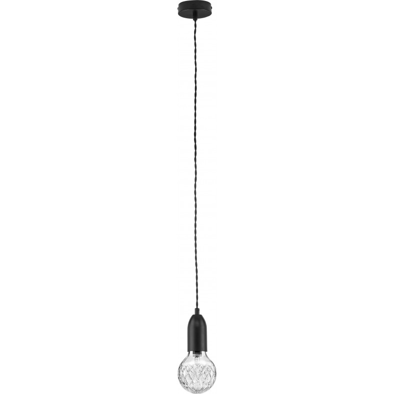 Lampa wisząca "żarówka" czarna Denno - Stylowe oświetlenie