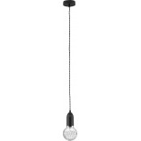 Lampa wisząca "żarówka" czarna Denno - Stylowe oświetlenie