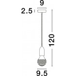 Lampa wisząca "żarówka" czarna Denno - Stylowe oświetlenie
