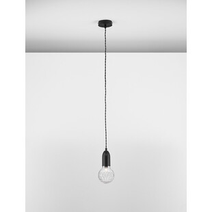 Lampa wisząca "żarówka" czarna Denno - Stylowe oświetlenie
