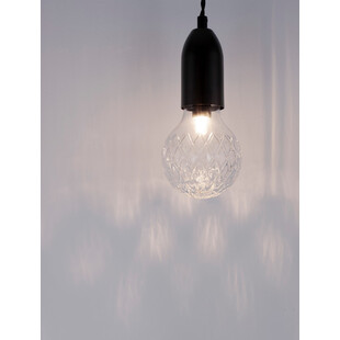Lampa wisząca "żarówka" czarna Denno - Stylowe oświetlenie
