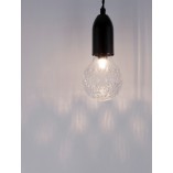 Lampa wisząca "żarówka" czarna Denno - Stylowe oświetlenie