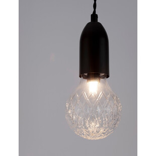 Lampa wisząca "żarówka" czarna Denno - Stylowe oświetlenie