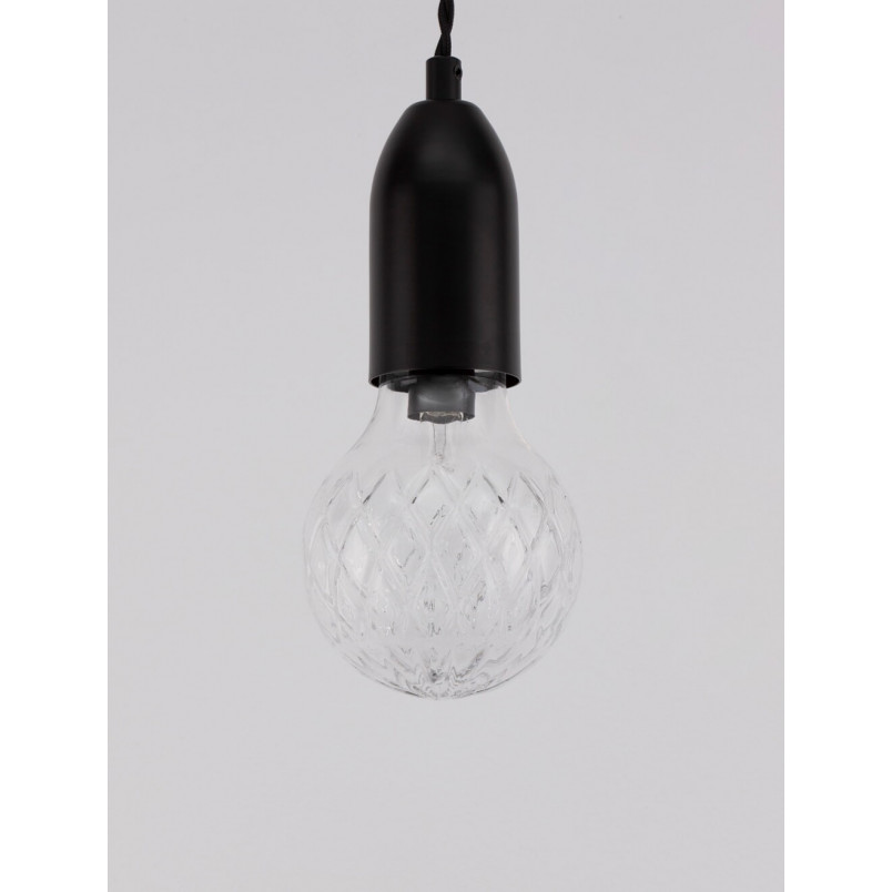 Lampa wisząca "żarówka" czarna Denno - Stylowe oświetlenie