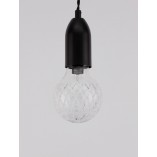 Lampa wisząca "żarówka" czarna Denno - Stylowe oświetlenie