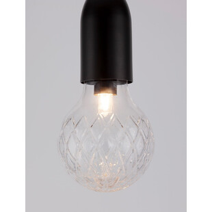 Lampa wisząca "żarówka" czarna Denno - Stylowe oświetlenie
