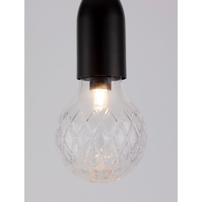 Lampa wisząca "żarówka" czarna Denno - Stylowe oświetlenie