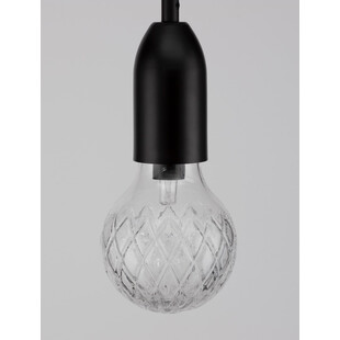 Lampa wisząca "żarówka" czarna Denno - Stylowe oświetlenie