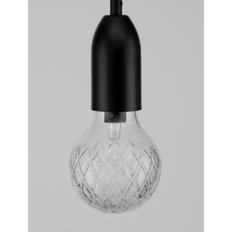 Lampa wisząca "żarówka" czarna Denno - Stylowe oświetlenie