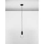 Lampa wisząca "żarówka" czarna Denno - Stylowe oświetlenie