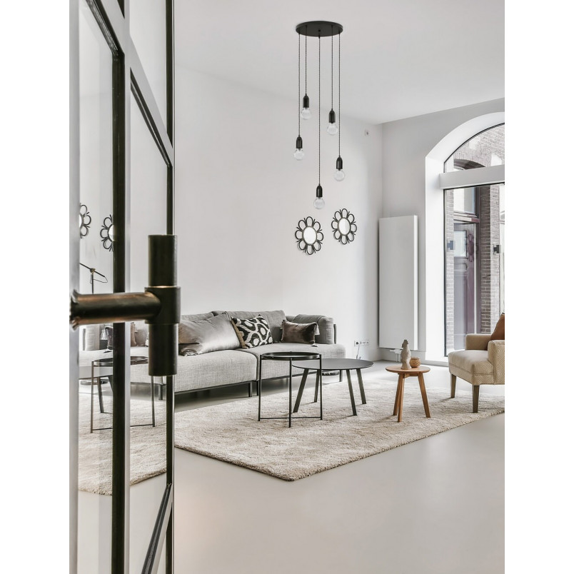 Lampa wiszące "żarówki" na kablu Denno V 40cm czarna