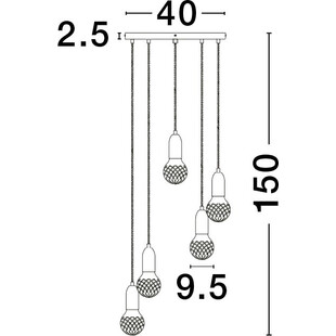 Lampa wiszące "żarówki" na kablu Denno V 40cm czarna