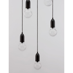 Lampa wiszące "żarówki" na kablu Denno V 40cm czarna