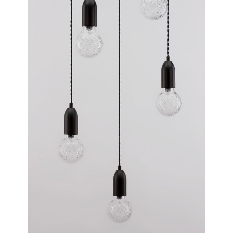 Lampa wiszące "żarówki" na kablu Denno V 40cm czarna