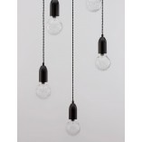 Lampa wiszące "żarówki" na kablu Denno V 40cm czarna
