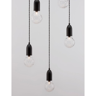 Lampa wiszące "żarówki" na kablu Denno V 40cm czarna