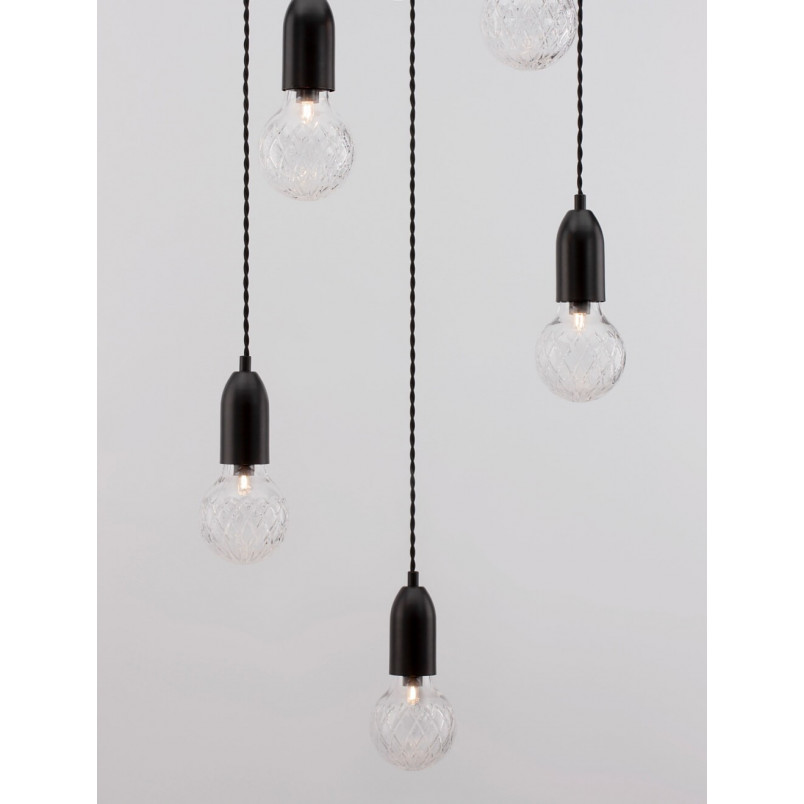 Lampa wiszące "żarówki" na kablu Denno V 40cm czarna