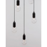 Lampa wiszące "żarówki" na kablu Denno V 40cm czarna