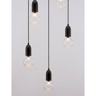 Lampa wiszące "żarówki" na kablu Denno V 40cm czarna