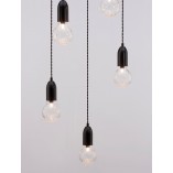 Lampa wiszące "żarówki" na kablu Denno V 40cm czarna