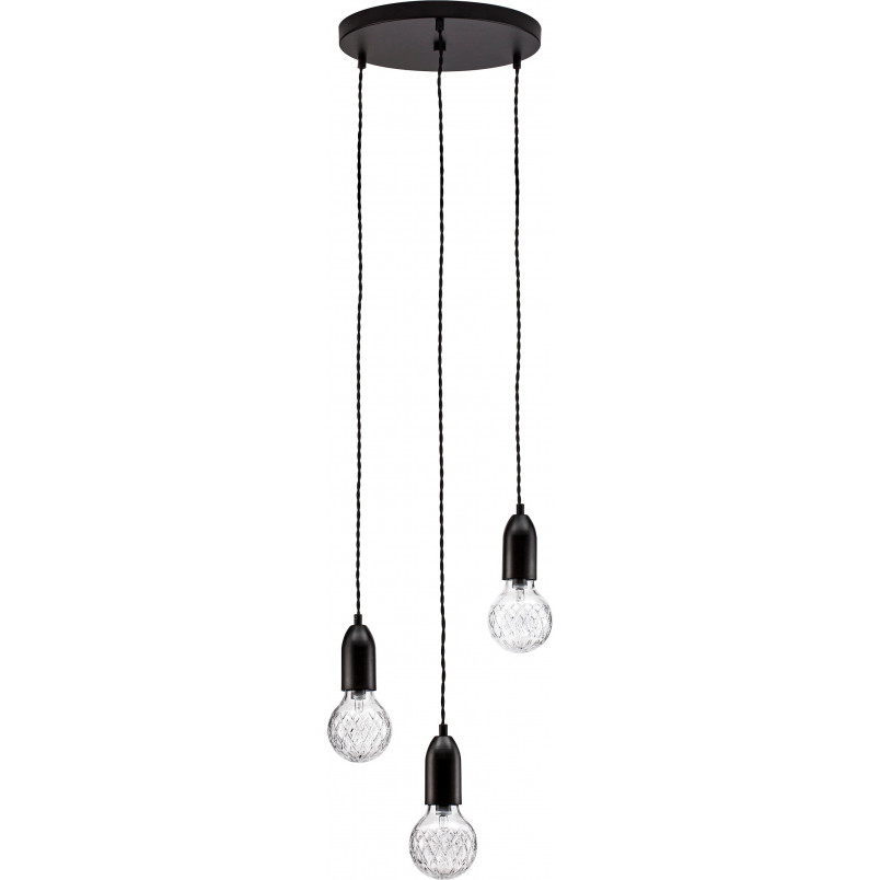 Lampa wiszące "żarówki" na kablu Denno III 30cm czarna