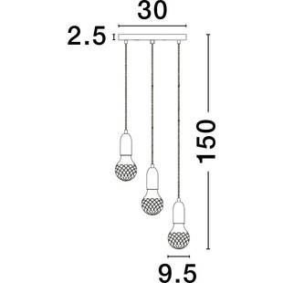 Lampa wiszące "żarówki" na kablu Denno III 30cm czarna