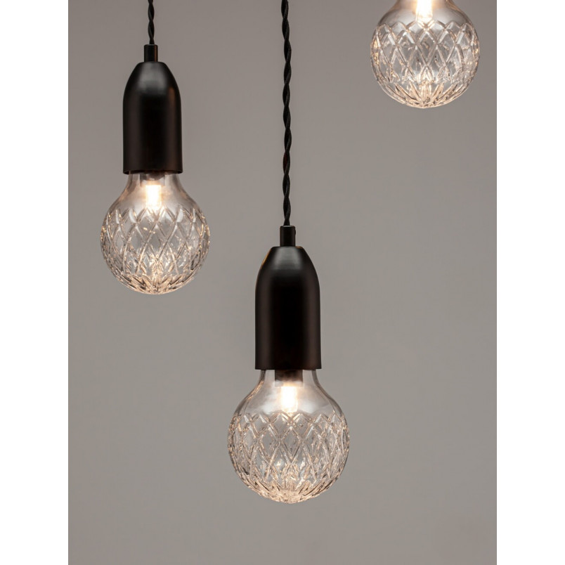 Lampa wiszące "żarówki" na kablu Denno III 30cm czarna