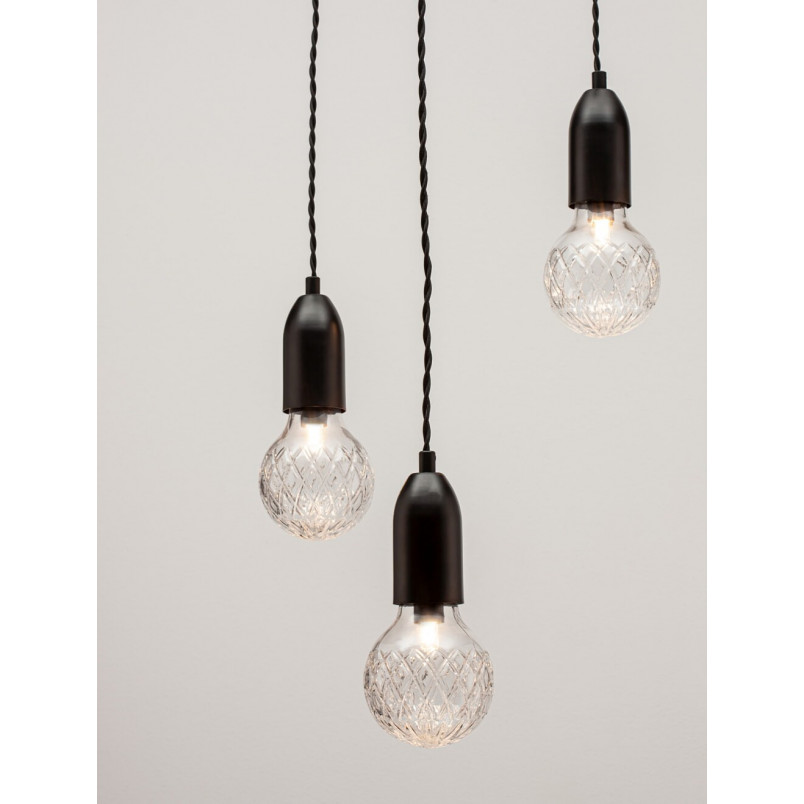 Lampa wiszące "żarówki" na kablu Denno III 30cm czarna