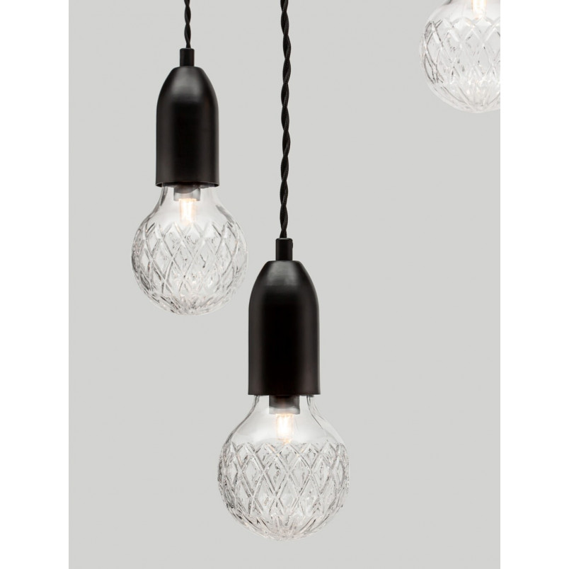Lampa wiszące "żarówki" na kablu Denno III 30cm czarna