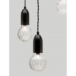 Lampa wiszące "żarówki" na kablu Denno III 30cm czarna